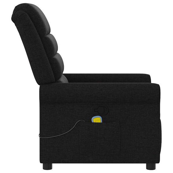 vidaXL Sill&oacute;n reclinable de masaje de tela negro