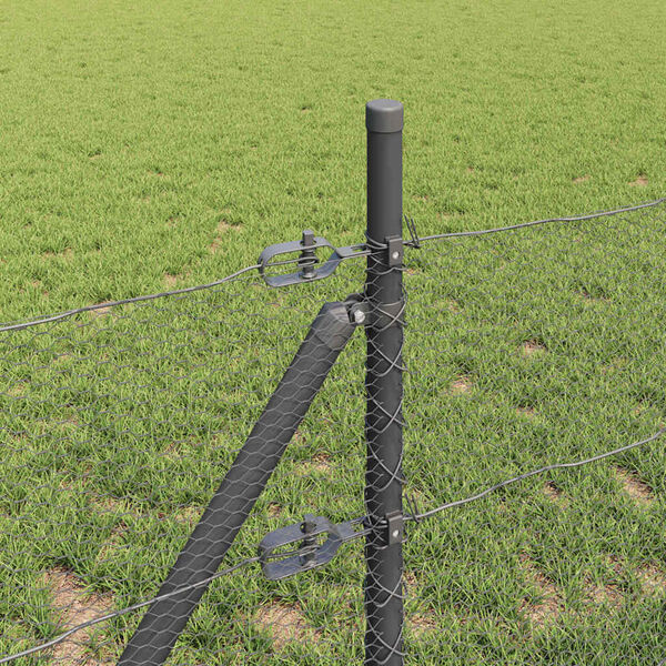 vidaXL Poste de Valla Gris 25 x 0,6 m (malla de 13 mm) Acero y PVC