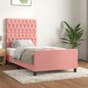vidaXL Estructura de cama sin colch&oacute;n terciopelo rosa 90x200 cm