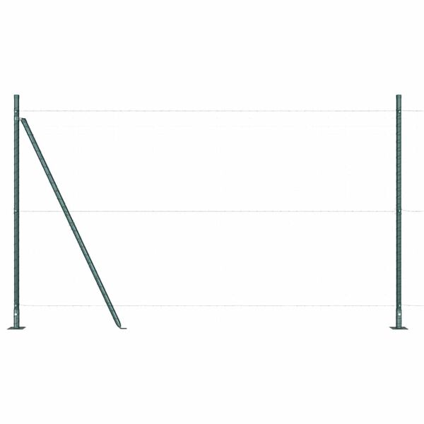 vidaXL Postes de cerca 13 pcs Verde Ø32mm 170 cm Acero galvanizado