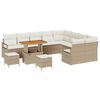 vidaXL Conjunto de sof&aacute;s de jard&iacute;n 12 uds. Beige rat&aacute;n sint&eacute;tico