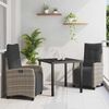 vidaXL Conjunto de Comedor de Jard&iacute;n 3 pcs Gris rat&aacute;n sint&eacute;tico