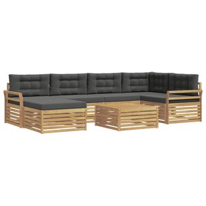 vidaXL Conjunto de sof&aacute;s de exterior 7 uds. Blanco y Antracita