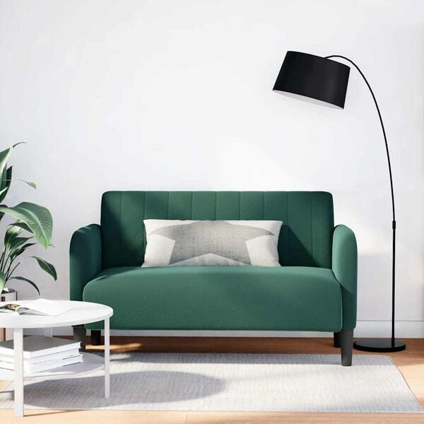 vidaXL Sof&aacute; Loveseat verde oscuro 109 cm terciopelo
