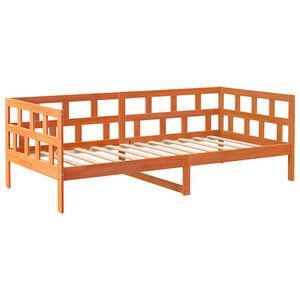 vidaXL Sof&aacute; cama sin colch&oacute;n madera maciza pino marr&oacute;n cera 80x200 cm