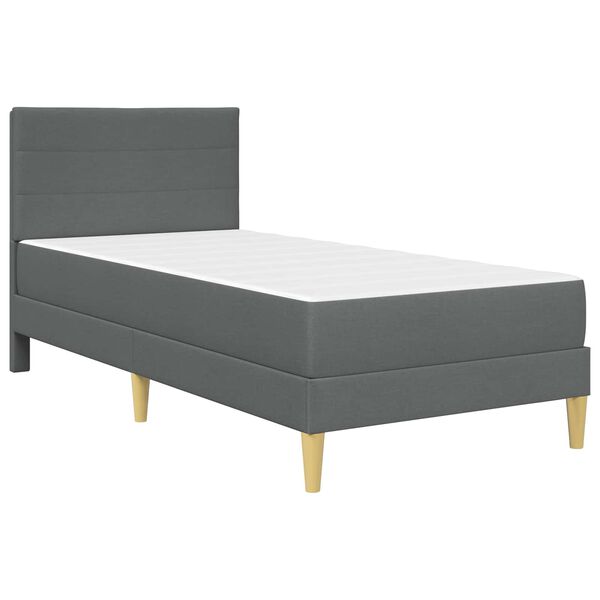 vidaXL Estructura de cama Gris oscuro 90 x 190 cm Poli&eacute;ster