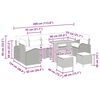vidaXL Conjunto de sof&aacute; de jard&iacute;n con coj&iacute;n 10 pcs Gris Polirat&aacute;n