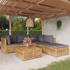 vidaXL Juego muebles de jard&iacute;n 6 piezas y cojines madera maciza teca