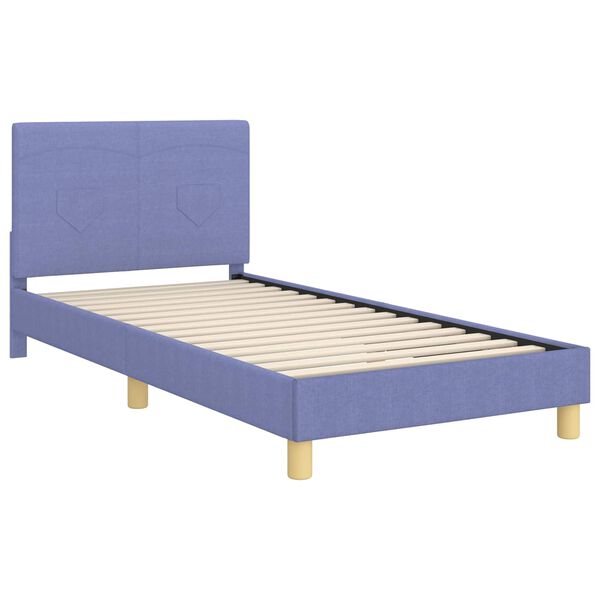 vidaXL Cama para niños con cabecero Azul jeans 80 x 200 cm tela