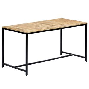 vidaXL Mesa de comedor madera maciza de mango rugosa 140x70x75 cm