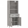 vidaXL Aparador alto madera contrachapada gris sonoma 69,5x34x180 cm