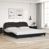 vidaXL Estructura de cama Viana sin colch&oacute;n cuero sint&eacute;tico negro 200x200 cm