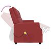 vidaXL Sillón reclinable de masaje 4 plazas cuero sintético rojo tinto