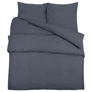 vidaXL Juego de funda n&oacute;rdica algod&oacute;n gris antracita 200x200 cm