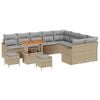 vidaXL Conjunto de sof&aacute;s de jard&iacute;n 12 uds. Beige rat&aacute;n sint&eacute;tico
