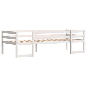 vidaXL Estructura de cama de niños madera maciza pino blanco 75x190 cm