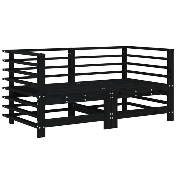 vidaXL Sof&aacute;s esquineros con cojines 2 uds madera maciza de pino negro