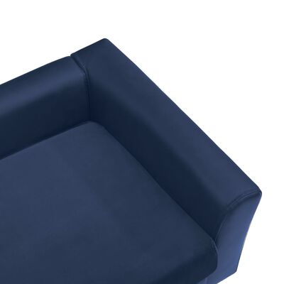 vidaXL Sofá de perro cojín felpa y cuero sintético azul 60x43x30 cm
