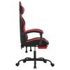 vidaXL Silla gaming giratoria y reposapi&eacute;s cuero sint&eacute;tico negro rojo