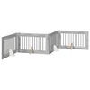 vidaXL Puerta para perros plegable con soportes 4 uds. Sonoma gris