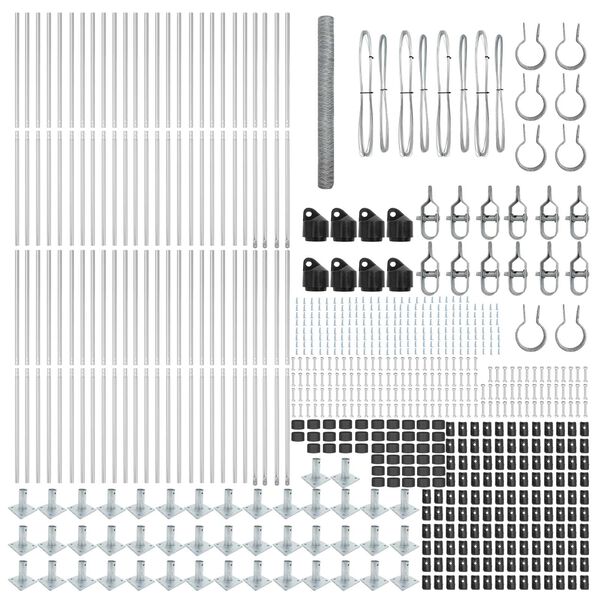 vidaXL Poste de Valla Plateado 100 x 1,6 m (malla de 50 mm) Acero