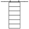 vidaXL Puerta corredera con set herrajes vidrio ESG aluminio 90x205 cm