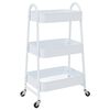 vidaXL Carrito de almacenaje 3 niveles acero blanco 42x41,5x77 cm