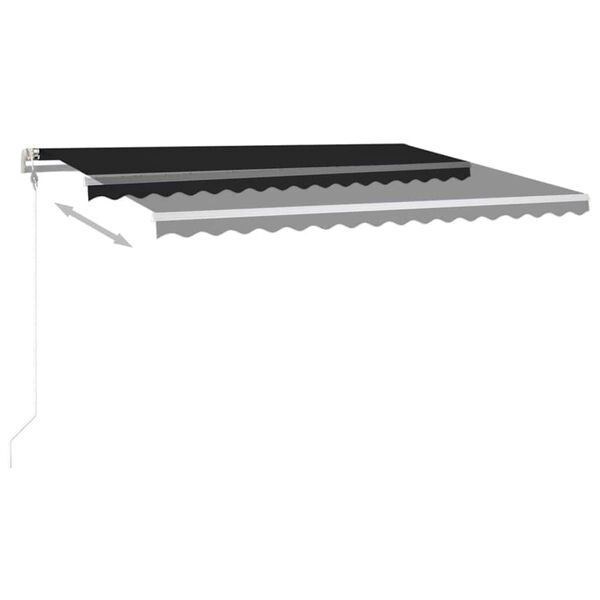 vidaXL Toldo autom&aacute;tico con LED y sensor de viento antracita 450x300cm
