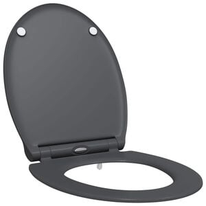 vidaXL Asiento de WC Gris antracita 45,5 x 37,5 x 3,8 cm Duroplast