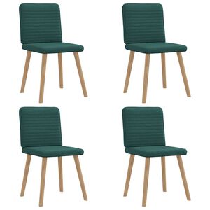vidaXL Sillas de comedor 4 unidades tela verde oscuro