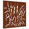 vidaXL Adorno de pared de jard&iacute;n acero corten dise&ntilde;o hierba 55x55 cm
