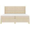 vidaXL Cama tipo Box Spring con colchón Crema 200 x 200 cm tela