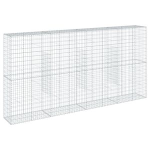 vidaXL Cesta de gaviones con cubierta hierro galvanizado 400x50x200 cm