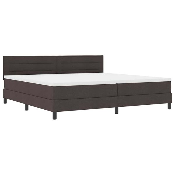 vidaXL Cama tipo Box Spring Marr&oacute;n Oscuro 200 x 200 cm tela
