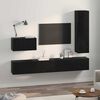 vidaXL Conjunto de mueble de TV 4 pcs Roble Negro Madera de ingeniería