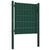vidaXL Puerta de valla de PVC y acero verde 100x81 cm