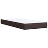 vidaXL Cama box spring con colch&oacute;n tela marr&oacute;n oscuro 90x190 cm