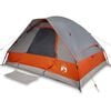 vidaXL Tienda de campa&ntilde;a igl&uacute; para 4 personas impermeable gris naranja