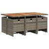 vidaXL Set de comedor de jard&iacute;n 11 pzas y cojines rat&aacute;n sint&eacute;tico gris