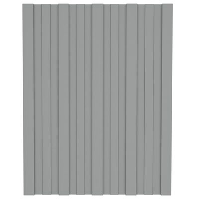 vidaXL Panel para tejado acero galvanizado gris 12 unidades 60x45 cm
