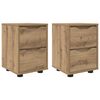 vidaXL Mesas de noche 2 pcs Roble artesanal 30,5 x 30 x 43 cm