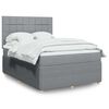 vidaXL Cama box spring con colch&oacute;n tela gris claro 160x200 cm