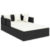 vidaXL Tumbona con cojines rat&aacute;n sint&eacute;tico negro 182x118x63 cm