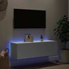vidaXL Mueble de TV de pared con luces LED blanco 100x35x31 cm