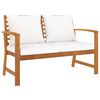 vidaXL Banco de jard&iacute;n con coj&iacute;n crema madera maciza de acacia 120 cm