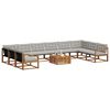 vidaXL Conjunto de sof&aacute;s de exterior 11 pcs Gris Natural y Claro