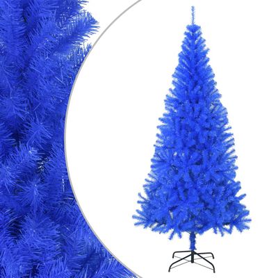vidaXL Árbol de Navidad artificial con soporte PVC azul 210 cm