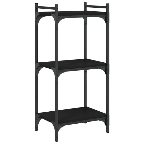 vidaXL Librería de 3 estantes madera de ingeniería negro 40x30x86 cm