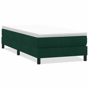 vidaXL Cama box spring sin colch&oacute;n terciopelo verde oscuro 80x210 cm