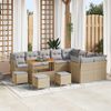 vidaXL Conjunto de sofá de jardín con cojín 13 pcs beige y gris claro